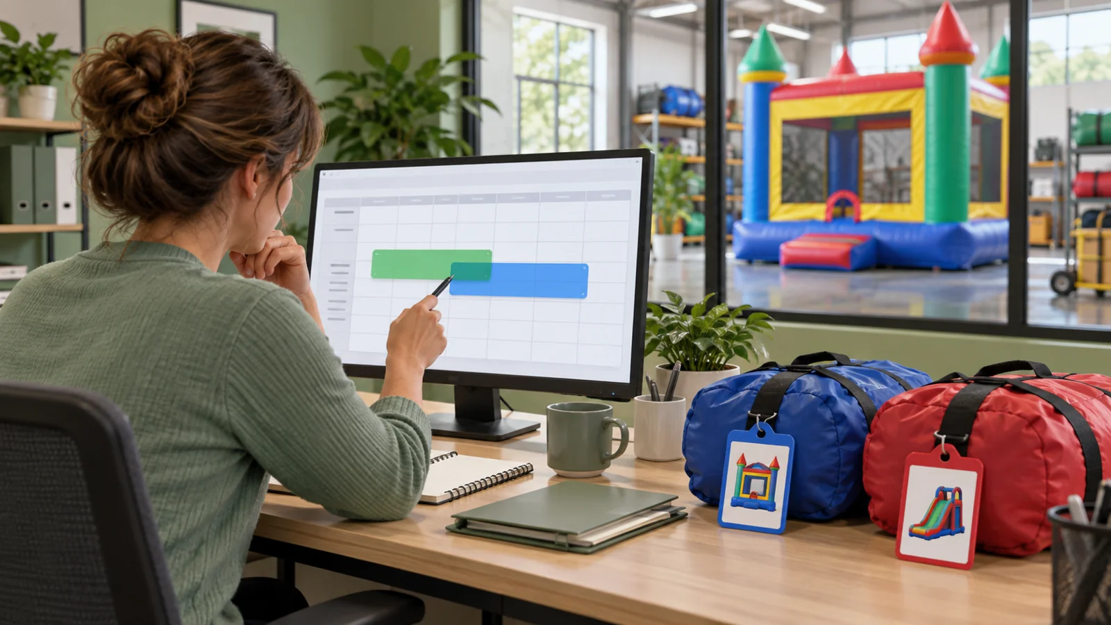 Concept illustration of overlapping equipment reservations