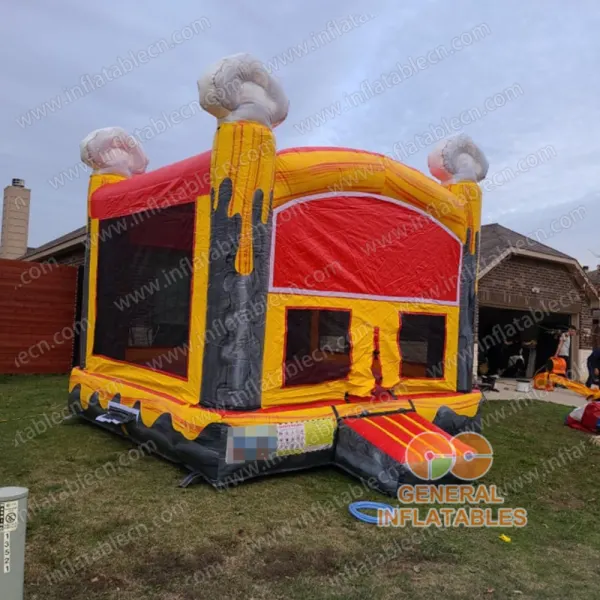 GB-460 Volcano bounce house - customer photo from Texas, USA