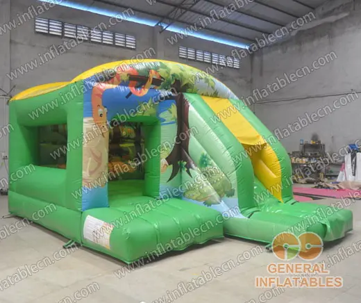 Jungle bounce house with slide